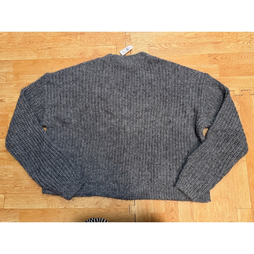 LOFT Shaker Stitch Celestial Cardigan Grey Metallic Moon Star Button XL NWT - Picture 5 of 6